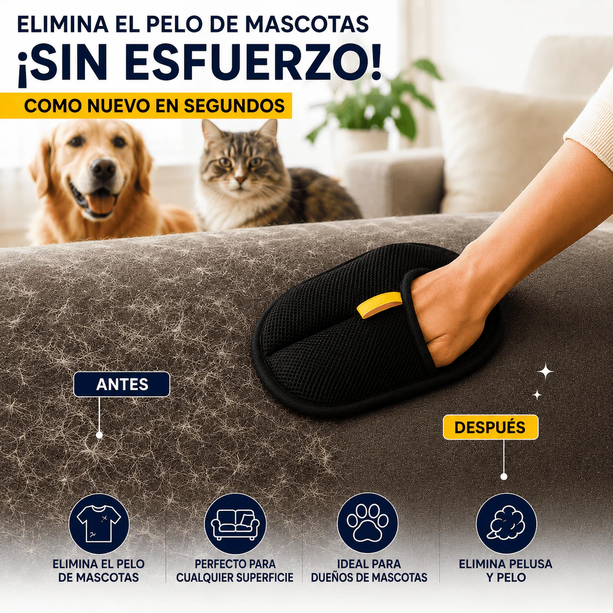 Guante Mágico 360™ – Elimina Pelos y Pelusas Sin Esfuerzo 🐶✨ | Reutilizable, Fácil de Usar y con 🚚 ENVÍO GRATIS a Toda Colombia