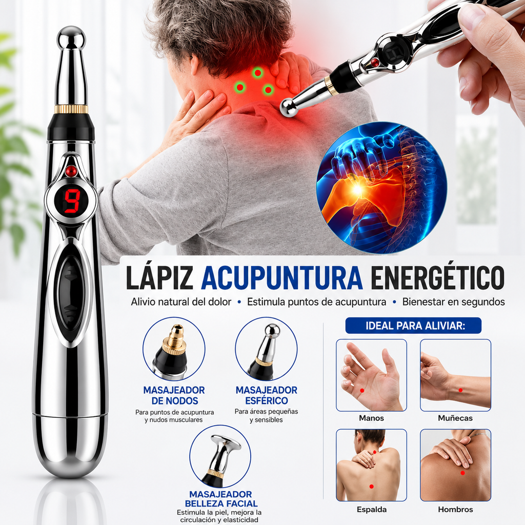Alivio Instantáneo Sin Agujas - Lapiz Acupuntura - 3 en 1 ⚡️