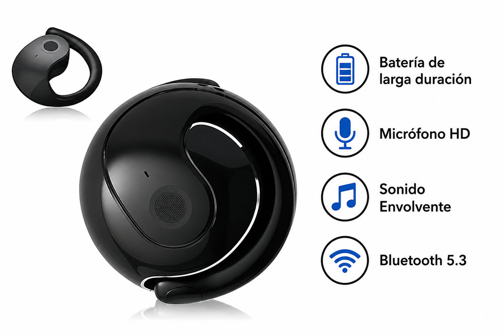 Audífonos Bluetooth OWS T2™ Open Ear | ¡Rompe la barrera del idioma! Traduce más de 100 idiomas en tiempo real con IA. Perfectos para viajes, negocios y reuniones. Incluyen asistente de voz + 🎁 APP GRATIS.