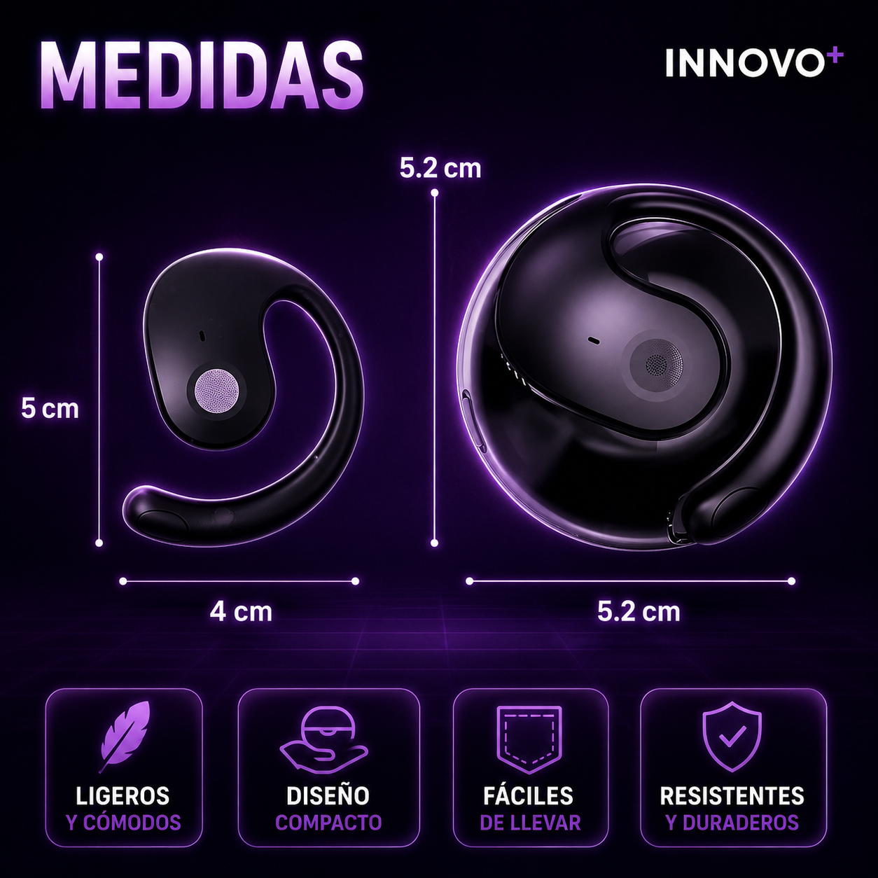 Audífonos Bluetooth OWS T2™ Open Ear | ¡Rompe la barrera del idioma! Traduce más de 100 idiomas en tiempo real con IA. Perfectos para viajes, negocios y reuniones. Incluyen asistente de voz + 🎁 APP GRATIS.